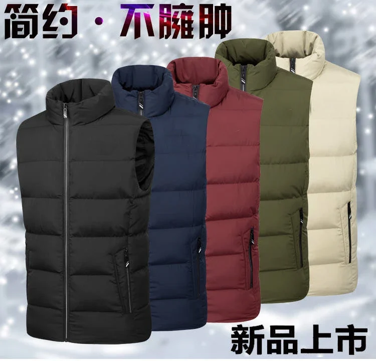 

Man Autumn Winter Sleeveless Jacket Casual Pockets Waistcoat Windproof Vest Waistcoat Men Zipper Warm Thick Outerwear Plus Size