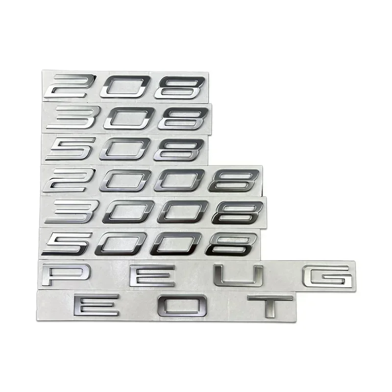 

Metal Car Tail Trunk Letter Badge Sticker Auto Side Letter Emblem Sticker for Peugeot 208 308 508 2008 3008 5008 Accessories