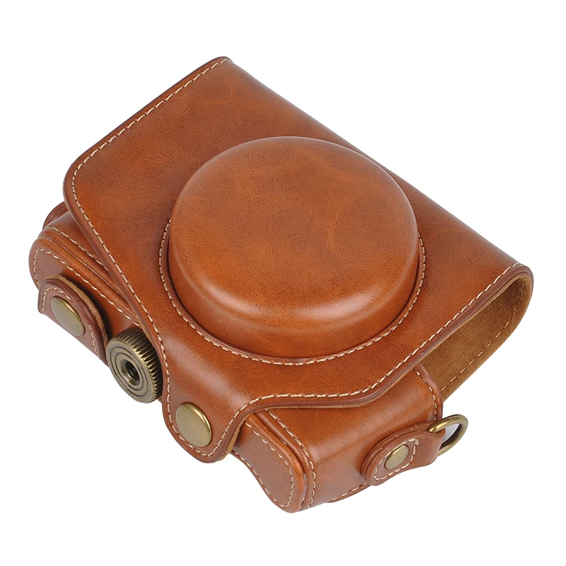 Чехол из искусственной кожи для камеры Canon G7X G7 X, 3 цвета, черный, коричневый, кофейный