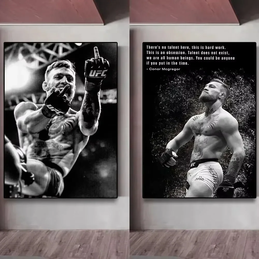 Póster de boxeadores profesionales de Conor McGregor, pintura en lienzo, decoración de pared impresa, arte de pared, decoración de habitación de gimnasio, nuevo