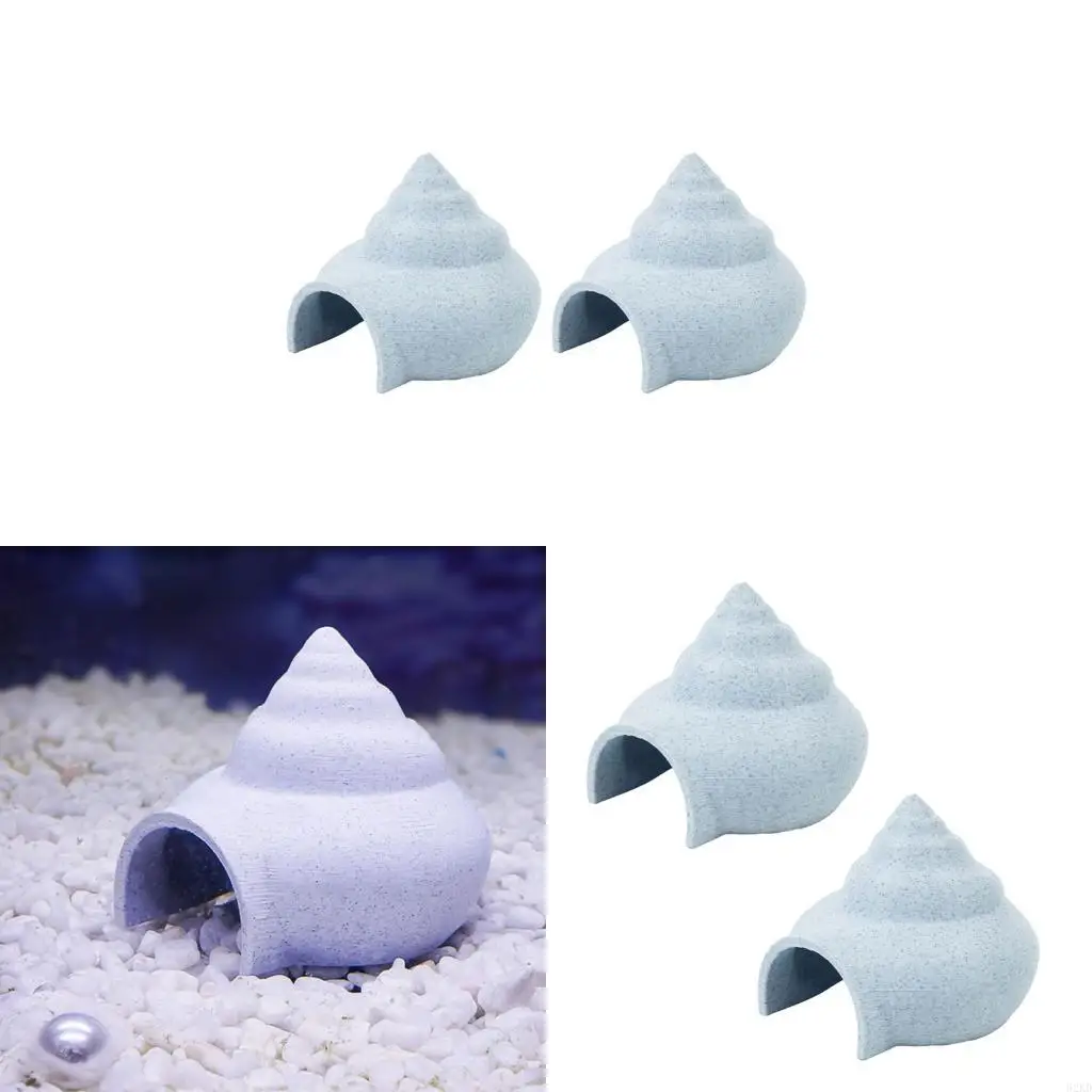 62KD 2PCS Plastic Seashells House Shelter Cave Rest Place for Pet Fish Hideouts and Underwater Scene Landscape Ornament