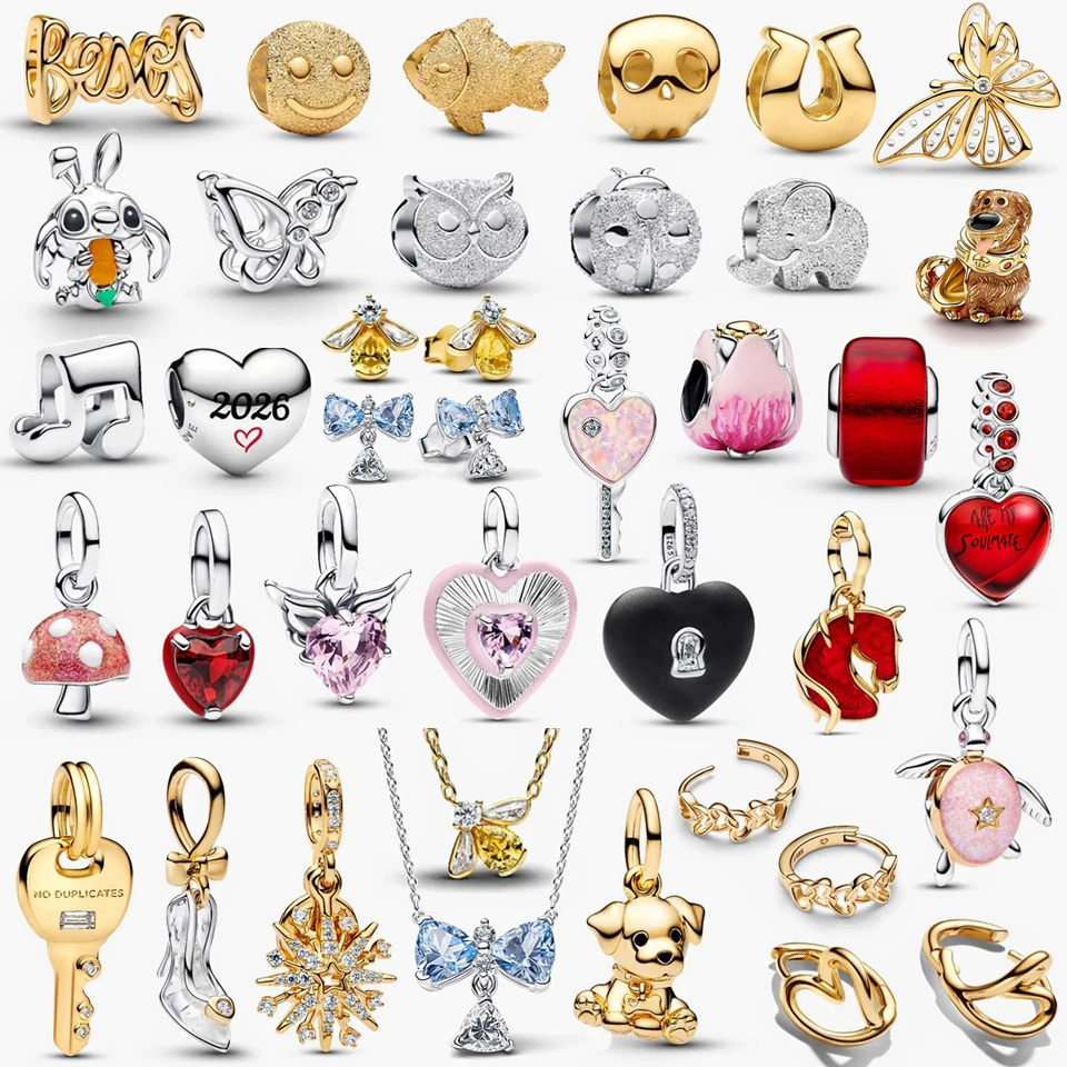 

2026 New Texture Owl Bee Specimen Ladybug Love Rabbit Beads Shining Key Pony Turtle Pendant Exquisite DIY Charm Jewelry Gift