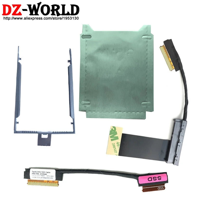 New SATA PCI M.2 HDD_ Cable_Caddy Tray_Silver Paper For ThinkPad T570 T580 P51s P52s Laptop Series 01ER034 01YR466