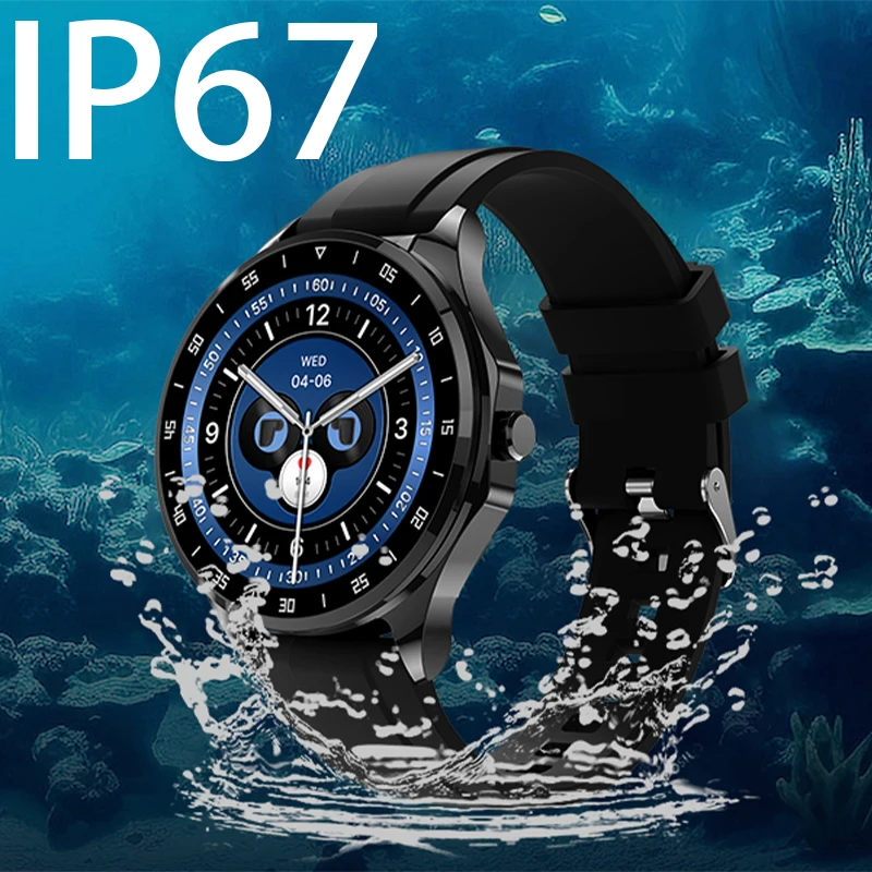 Men's smartwatch supports 5.0 Bluetooth one click connection, 1.43-inch high-definition screen, built-in headphones and watch