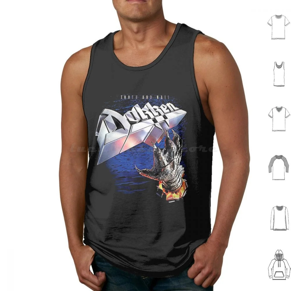 Dokken Band Camisetas sin mangas con estampado de algodón Dokken Band