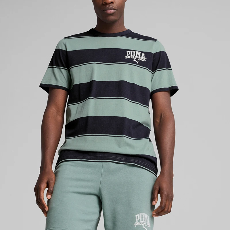 

Puma genuine 2025 Summer Men's Fashion Knitted Striped Breathable Short Sleeve 688931-30
