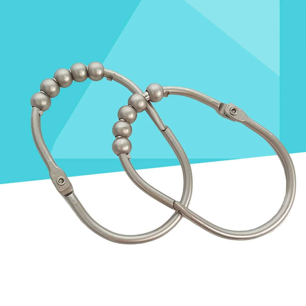 

12Pcs Heavy Duty Shower Curtain Rings Stainless Steel Rustproof Easy Install Gliding Balls Bathroom Decor Nickel