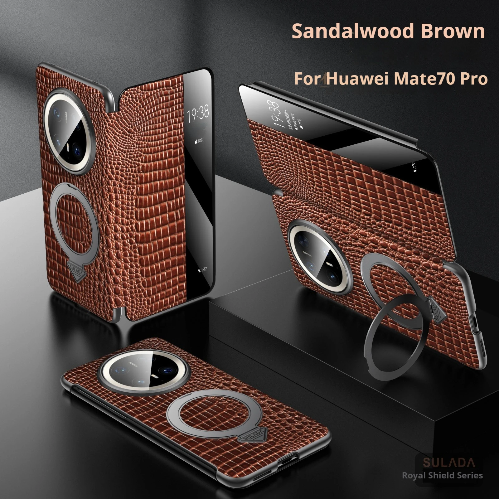 

Crocodile leather for Huawei Mate 70 Pro Case SULADA Royal Shield Anti-drop with magnetic bracket case for Huawei Mate 60 Pro +