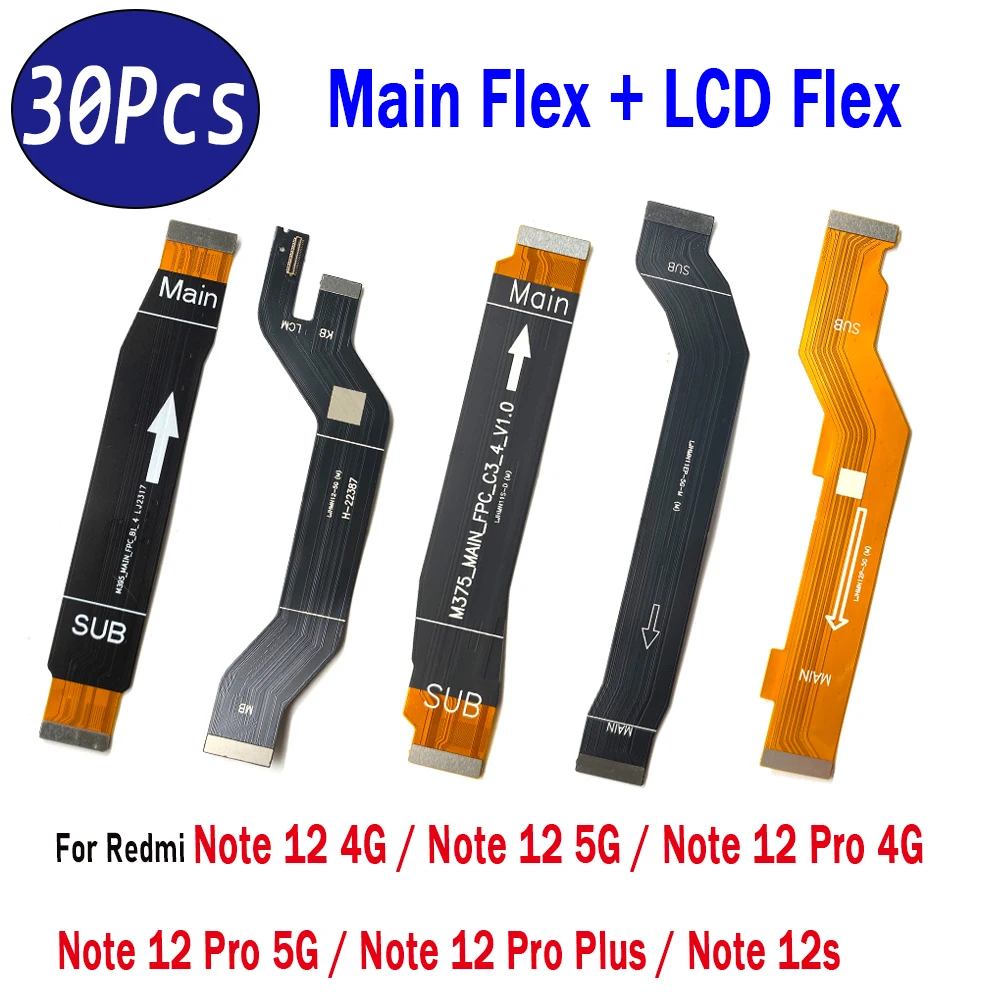 

20 шт., новый разъем для материнской платы FPC, гибкий кабель для Xiaomi Redmi Note 12 4G 12 Pro 5G 12S 12 13 Pro Plus 12 Turbo