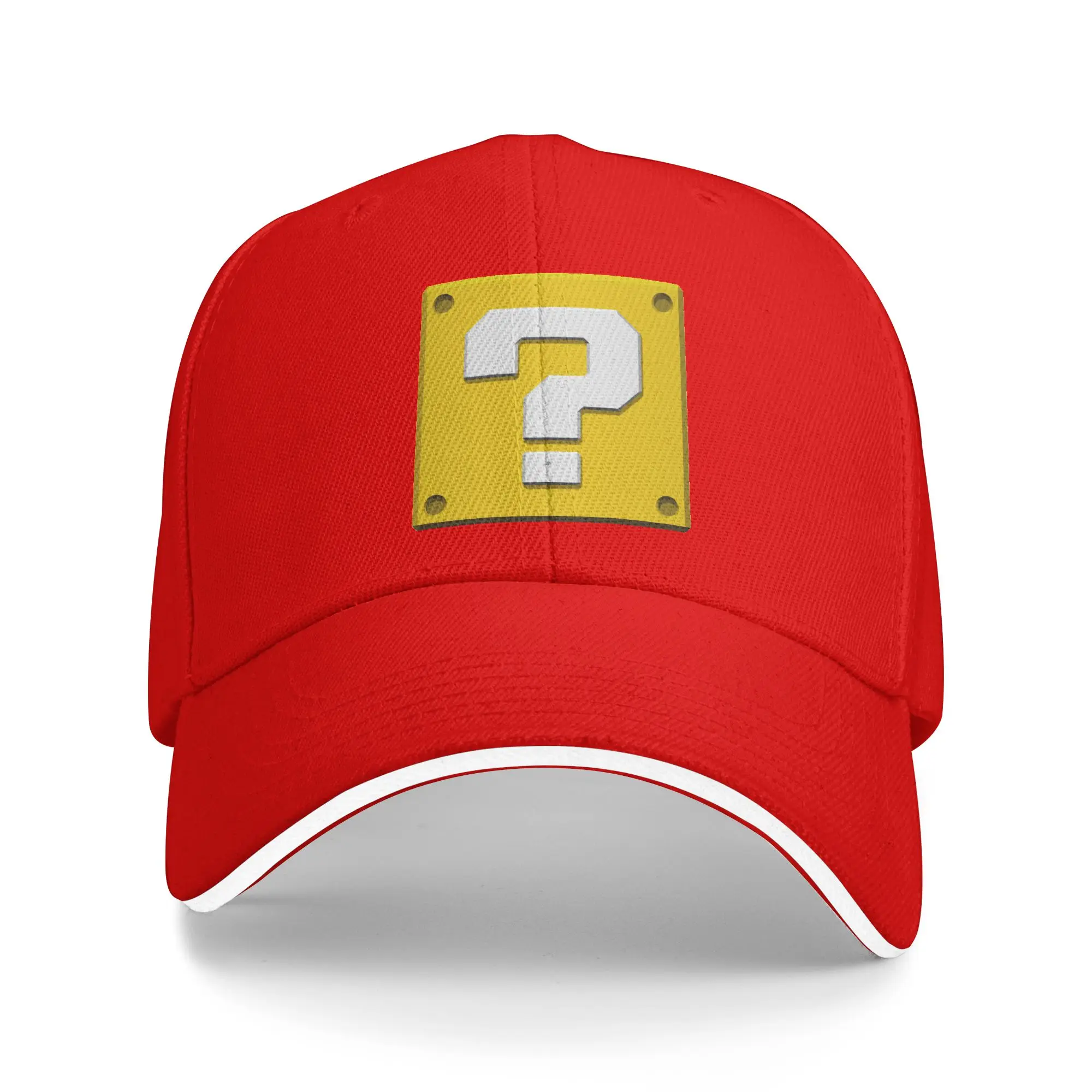Cool Cartoom Game Marios Question Block Baseball Cap Men Women Adjustable Unisex Dad Hat Outdoor Sun Hat-image