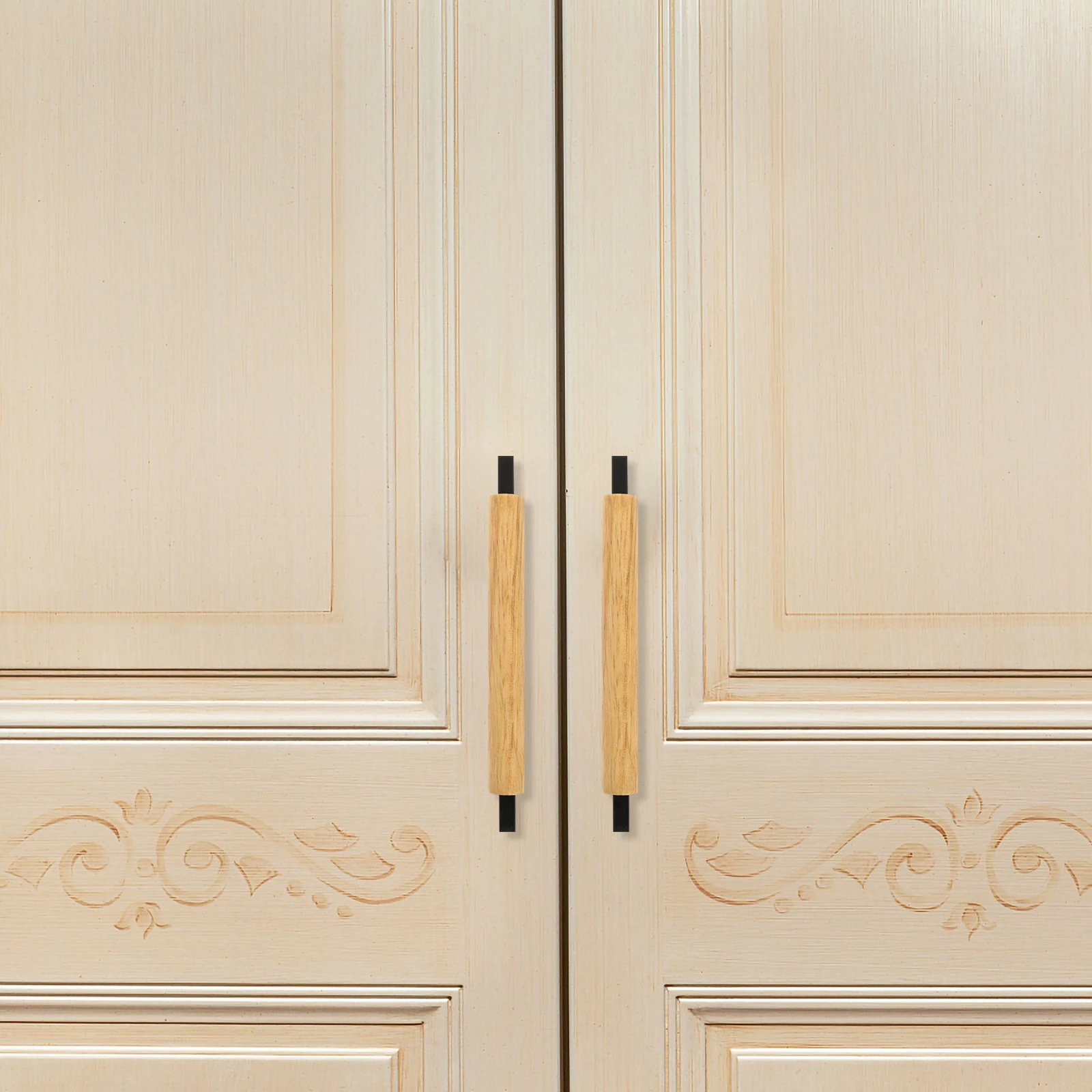 

Wooden Aluminum Cabinet Handles Modern Long Drawer Pulls For Kitchen Cupboard Door Furniture Hardware Knobs