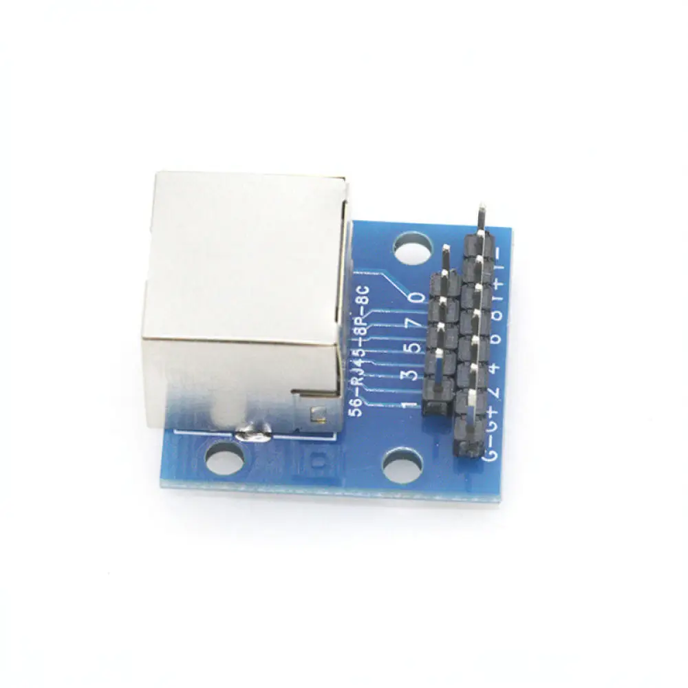 RJ45 Female Socket Breakout Board With LED Indicator DIP 2 54mm Pitch For Yuanlitai Electronic Signal Debugging