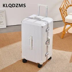 KLQDZMS-Valise PC de 20, 22, 24, 26 et 28 Pouces, Cadre en Aluminium, Boîte d'Embarquement de Grande Capacité, Valise à Roulettes Multifonction