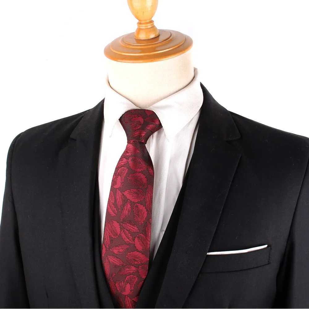 Burgundy Pattern Tie For Wedding Classic Floral Necktie for Man Luxury Wine Red tie Dots Stripe Gravata 8 cm Groom Neck Wear
