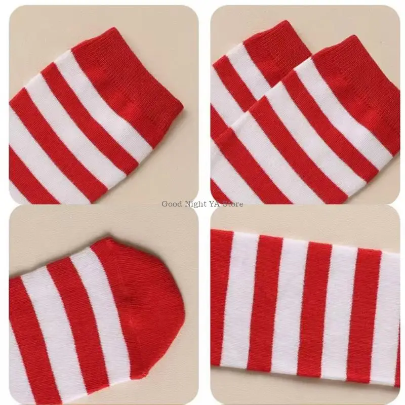 Women's Stripe Knee Highs Socks Fashion Colorful Stripe Stockings Cosplay Calf Socks Long Boot Stockings Gifts