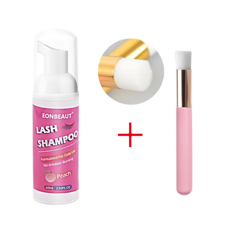 Lash Shampoo Mousse 60ml Eyelash Extension False Eyelashes Glue Cleaning Foam Pump Design No Stimulation Makeup Tool Accessories