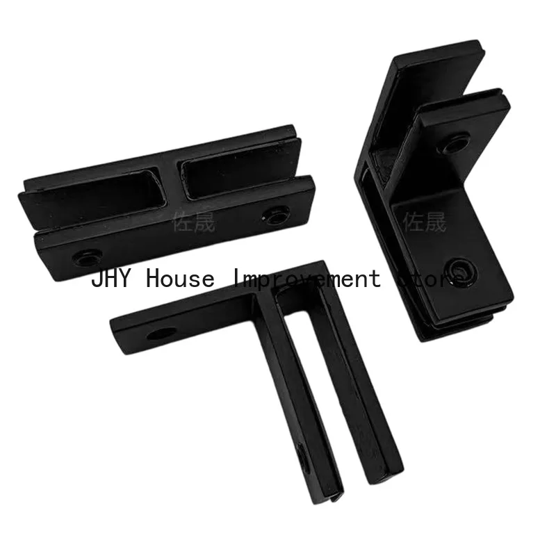 Marine Grade Railing Wall Pair Glass Clamp Black Stainless Steel Glass Bracket, Satin Finish Railing Glass Clamp Bracket for Fen