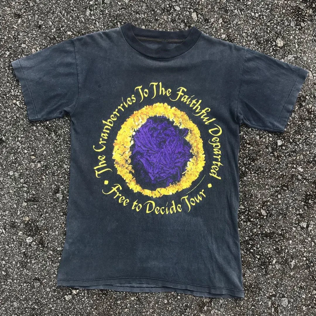 

Черная футболка VTG The Cranberries Music Tour, хлопковая полноразмерная AC2019