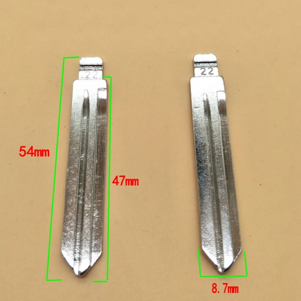 A64P-10Pcs/Lot NO.22 NSN14 Metal Blank Uncut Flip KD/VVDI Remote Key Blade For Nissan TIIDA Renault Subaru Infiniti