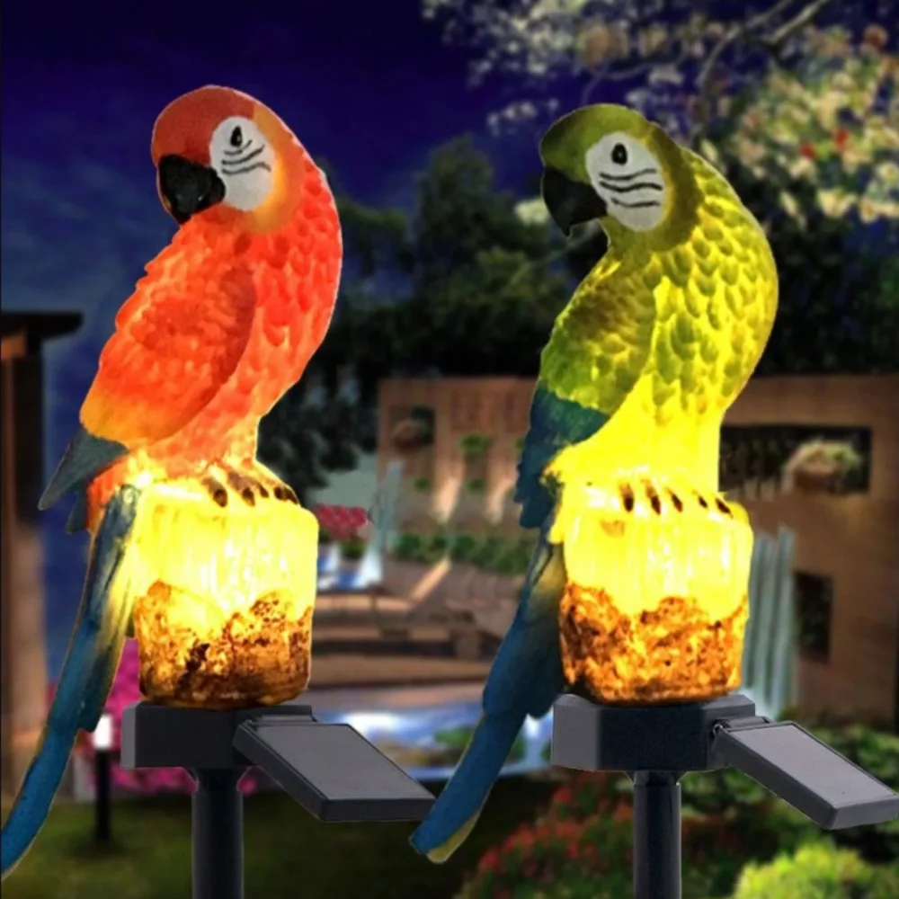Solar-Powered Parrot Garden Light – Waterproof Resin Bird Sculpture With Auto On/Off For Patio, Lawn & Backyard