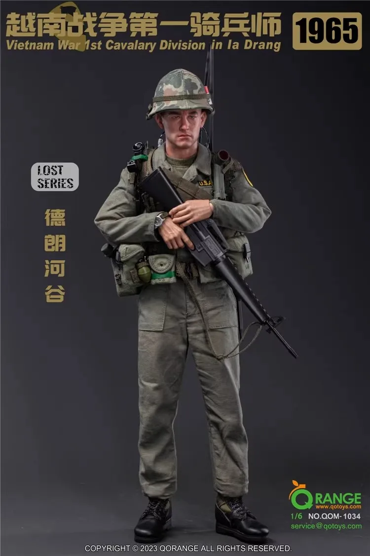 QOTOYS QOM-1034 1/6 Soldier US 1st Cavalry Division 1965 Vietnam Full Set 12\'\' Action Figure Model Toy In Stock