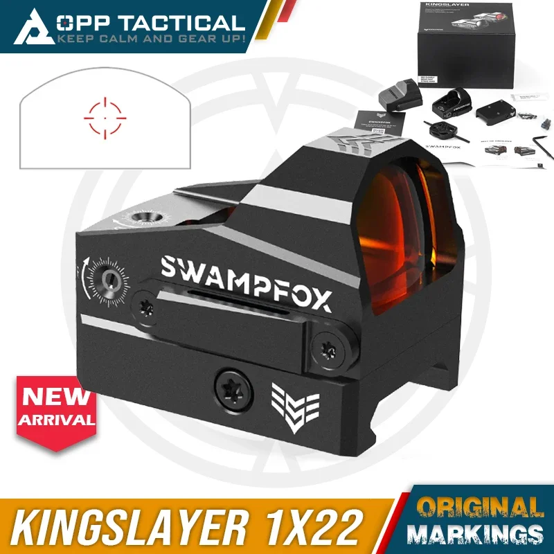 Swampfox Kingslayer Pistol Cut RMR Footprint 1x22 Reflex Red Dot Sights 3 MOA Optical Scope For Hunting Handgun Sight