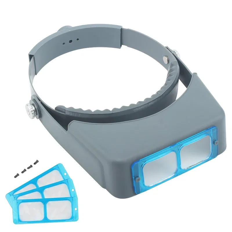 Head-Mounted Double Lens Magnifier with Adjustable Headband Binocular Magnifying Glasses for Jewelry Watch Repair