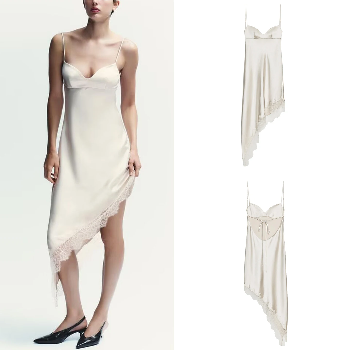 Z 2025 nouvelle dentelle soie Satin sensation Dr Ele robe pour femme 477224 Svel usage quotidien tissu de luxe