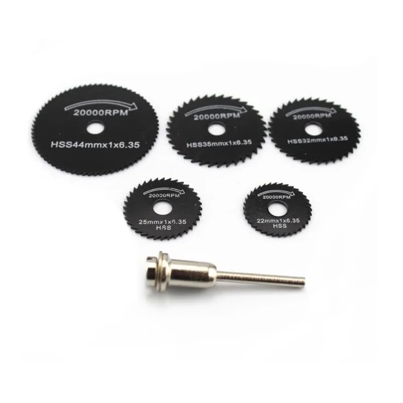 6/7/8pcs HSS Steel Circular Saw Blades Cutting Discs Cut-Off Wheel Blades Set for Dremel Rotary Tool Silver,Black