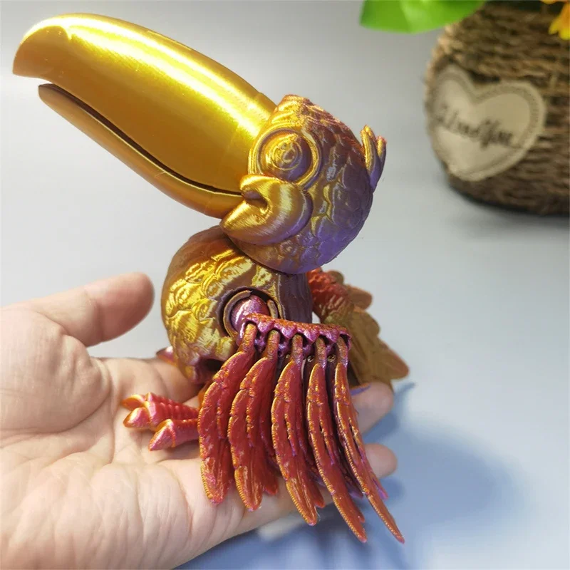 

3D Printed Toucan Parrot Joint Movable High-quality Model Figurine Creative Children Gift Living Room Bedroom Desktop Decoration