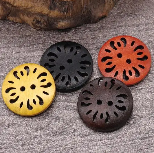 20pcs/Lot Size:13mm-38mm Two eyes hollow out wooden Buttons round Button women's Sweater coat Sewing Accessories(KK-3851)