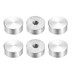 4/6/8pcs 20mm Diameter Aluminum Disc Hardware M6 M8 Thread Round Glass Table Circle Disc Top Adapter