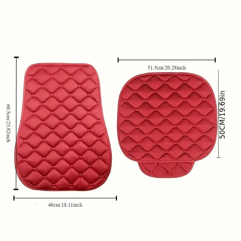 Car Seat Cushion with Grid Design 1Pc Single Seat with Backrest Comfort and Soft Exquisite Design Protects Seat from Stains