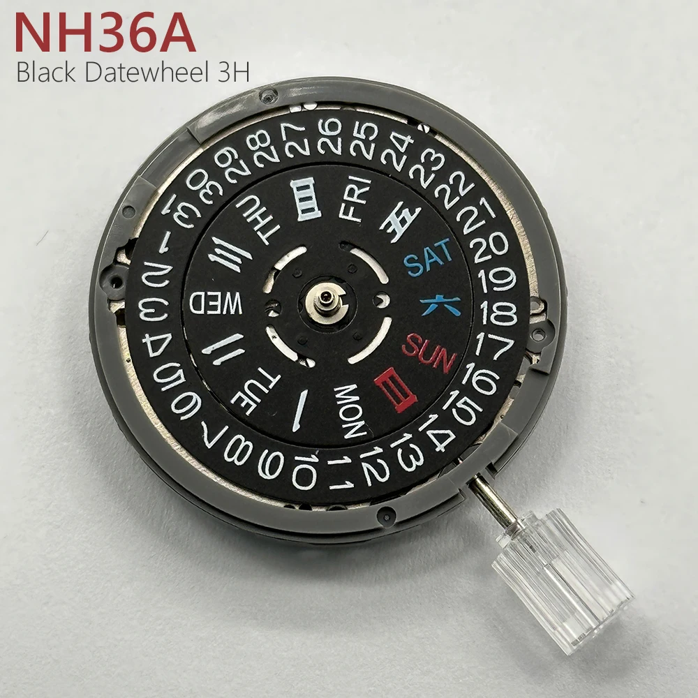 

Genuine Japan NH36A Mechanical Movement Black Datewheel 3H Crown at 3.0/3.8 O'Clock Mod NH36 4R36A Automatic Mechanism 24 Jewels