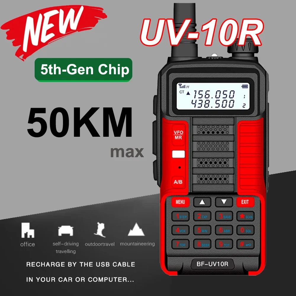 Two Way Radio Baofeng UV10R VHF UHF Dual Band Walkie Talkie Long Range 50KM Ham Ham CB Station Baofeng UV 10R USB Charging