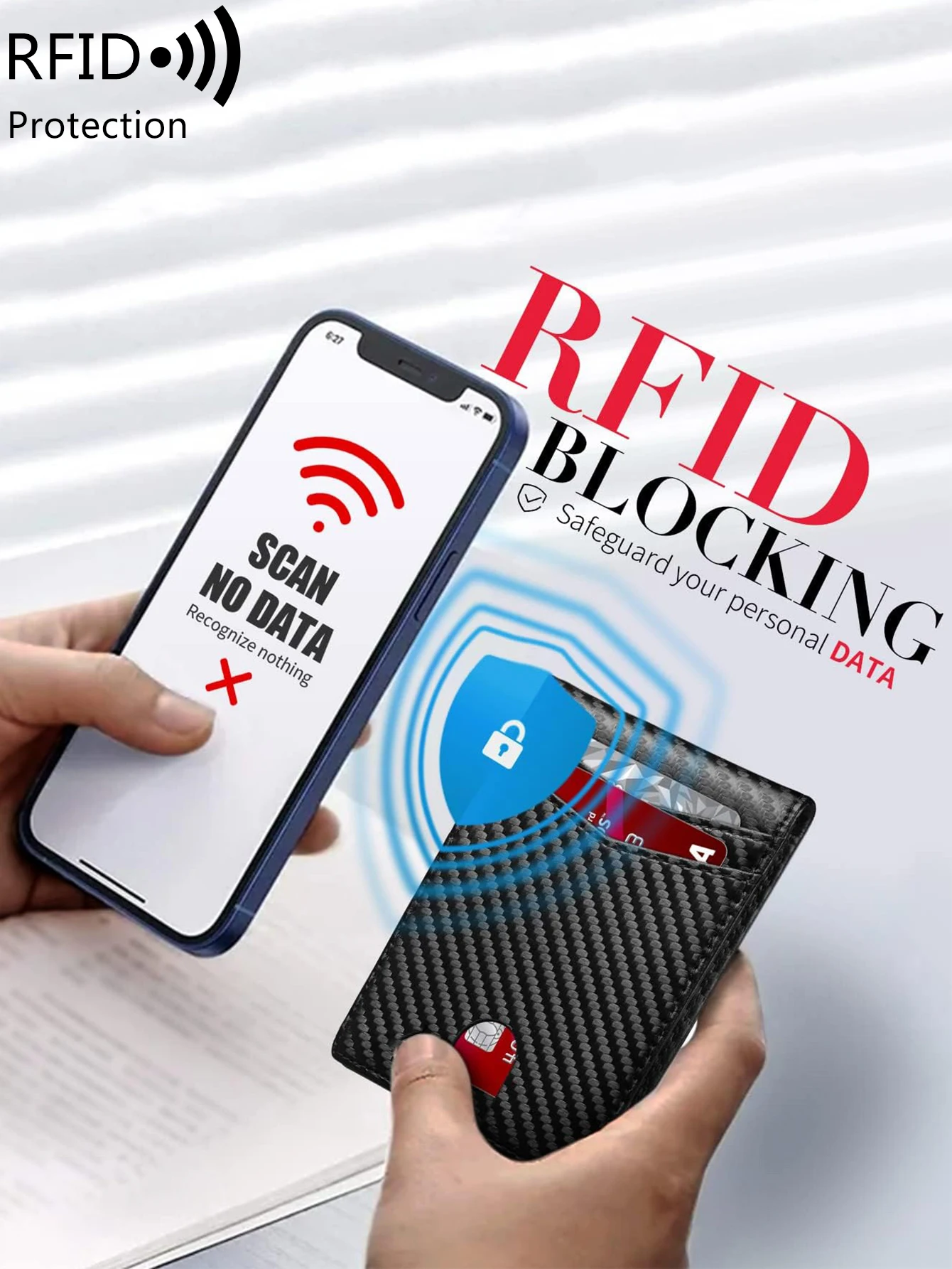 الرجال ضئيلة رقيقة الحد الأدنى جيب الجبهة محافظ الرجال تتفاعل حجب المحمية حامل بطاقة المحمولة 12 بطاقة محفظة متعددة الوظائف #5