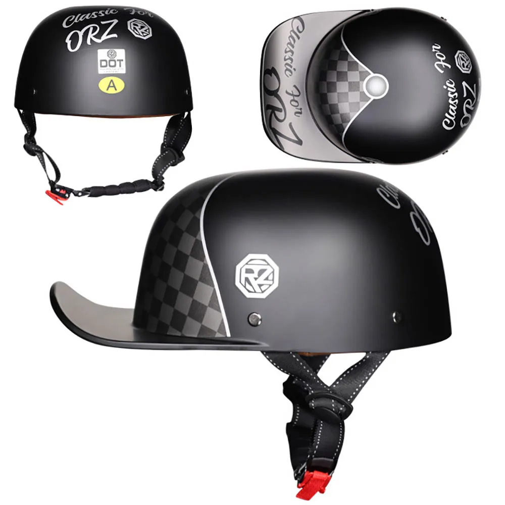 Retro Motorcycle Helmet Baseball Style Cap Half Helmet Capacete De Moto Street Touring Cycling Helmet Unisex DOT Approved