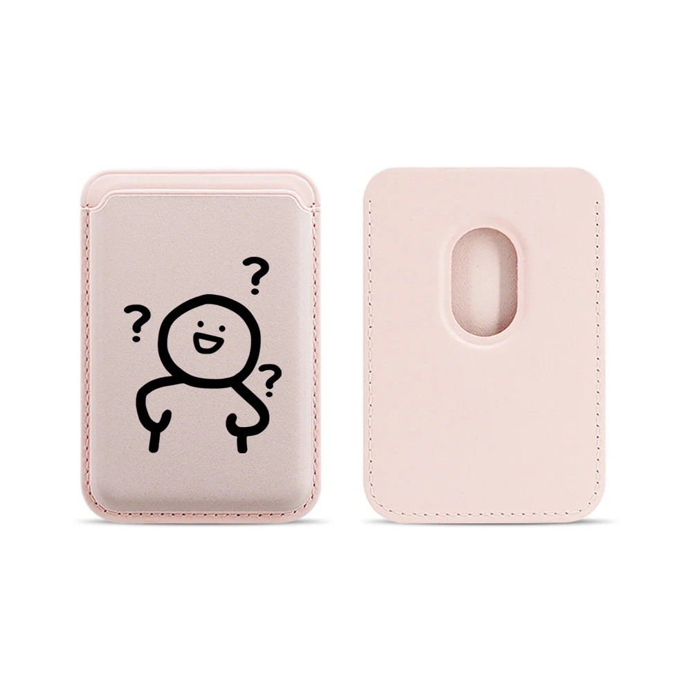 Question Mark Little Man Leder-Kartenetui Telefonkartenhalter für Magnetische Hülle Geeignet für alle iPhone Magsafe Karten-Handytaschen – Detail 16