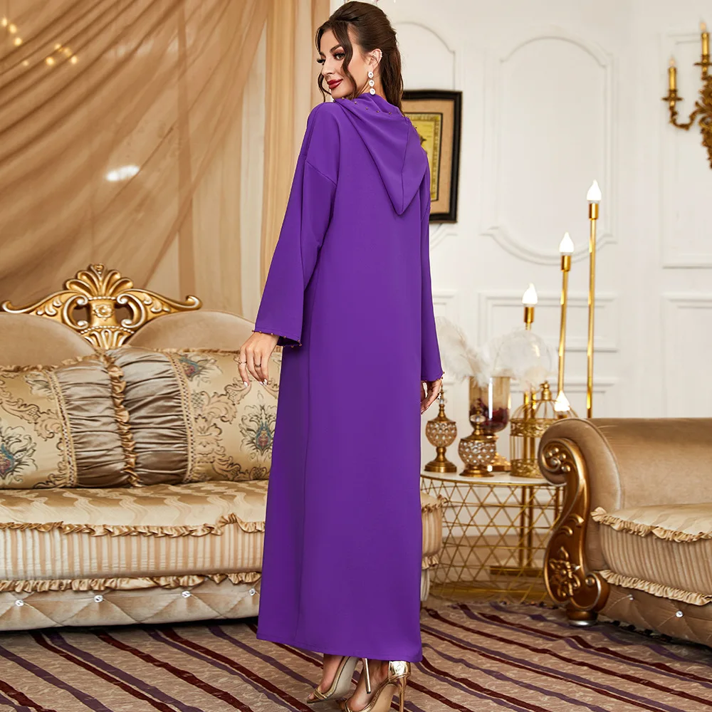 Eid Party Diamonds Moroccan Djellaba Muslim Women Abayas Long Maxi Dress Turkey Ramadan Kaftan Party Dubai Gown Islamic Jalabiya