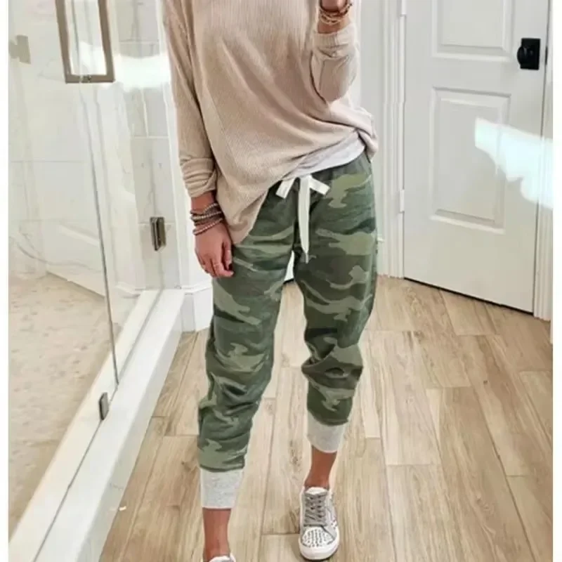 Camouflage Print Sweatpants Loose Women Drawstring Jogging Sport Pants 2023 Plus Size Pantalones Casual Female Run Streetwear