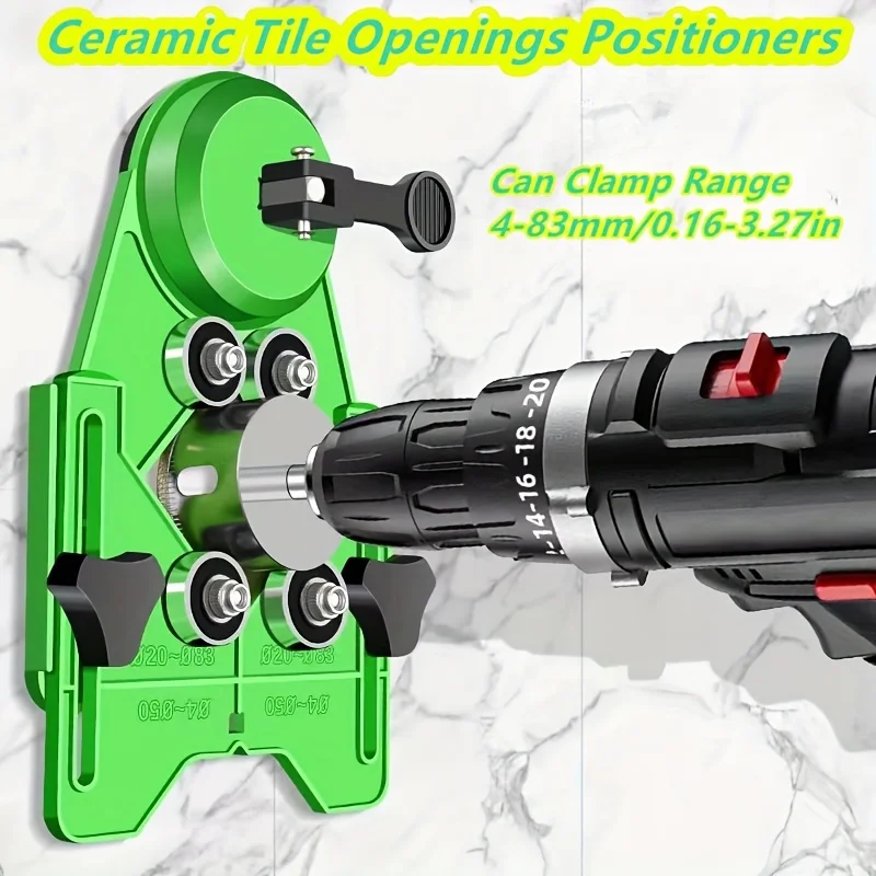 ‌ Ceramic Tile Hole Locator - Sucker Drill Guide for Glass/Marble, Chamfer Tool & Positioning Opener for Precise Drilling