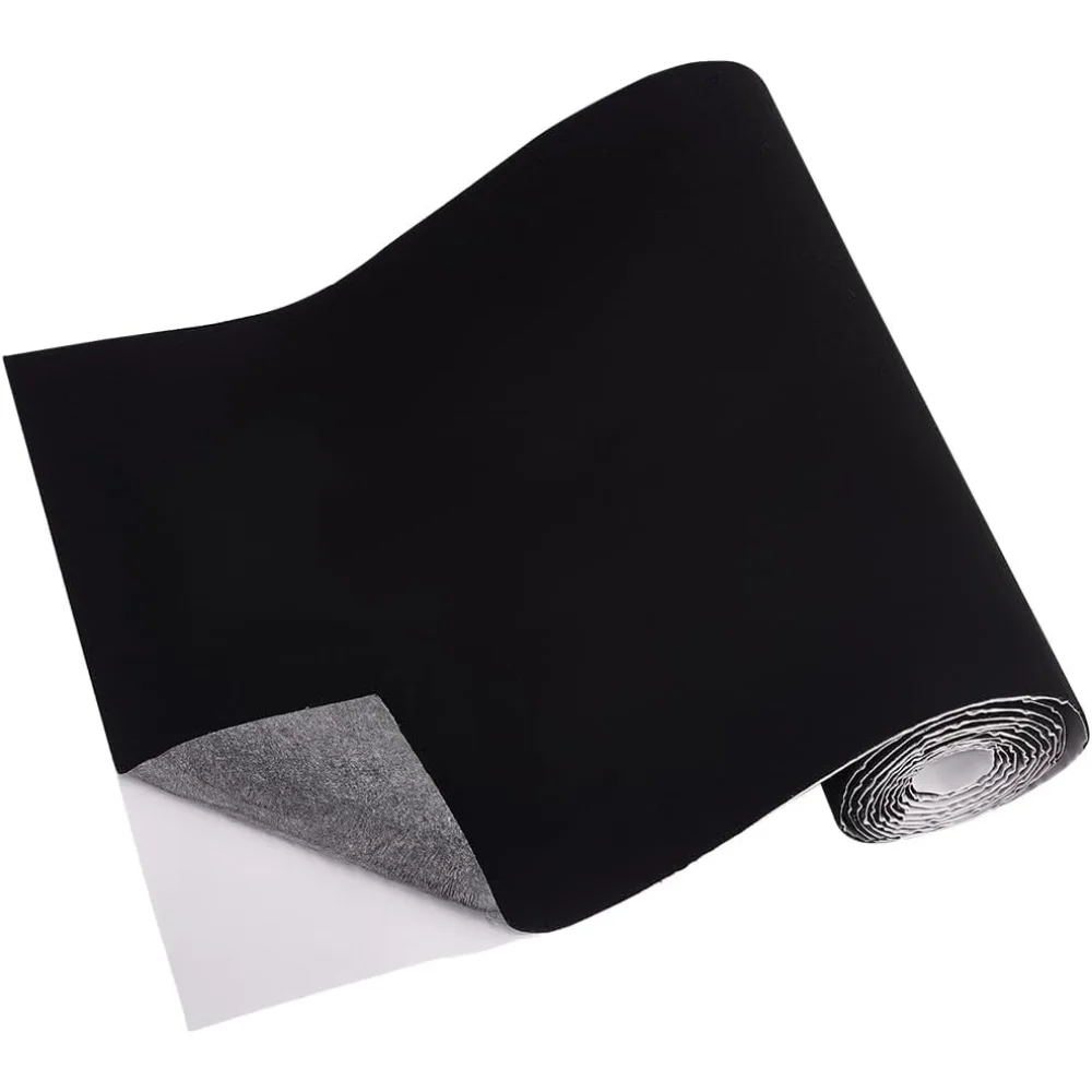 

Самоклеящийся шерстяной фетр 14x118 дюймов, черный самоклеящийся фетровый тканевый вкладыш толщиной 2 мм, набор для изготовления фетровой ткани с клейкой подложкой