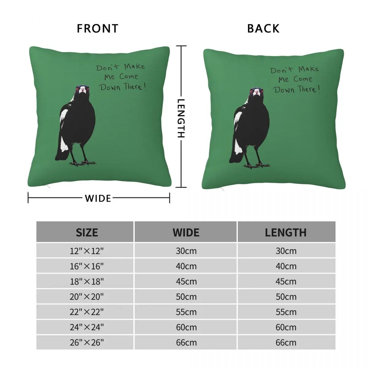 Australian Magpie Square Pillowcase Polyester Linen Velvet Creative Zip Decor Throw Pillow Case Sofa Cushion Cover