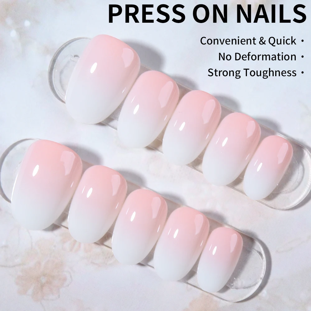 24 قطعة بيضاوية قصيرة مع تصميم ترتر لامع طرف فرنسي اضغط على الأظافر قصيرة تناسب مجموعة أظافر صناعية مثالية من الأكريليك بما في ذلك: قطعة واحدة #2