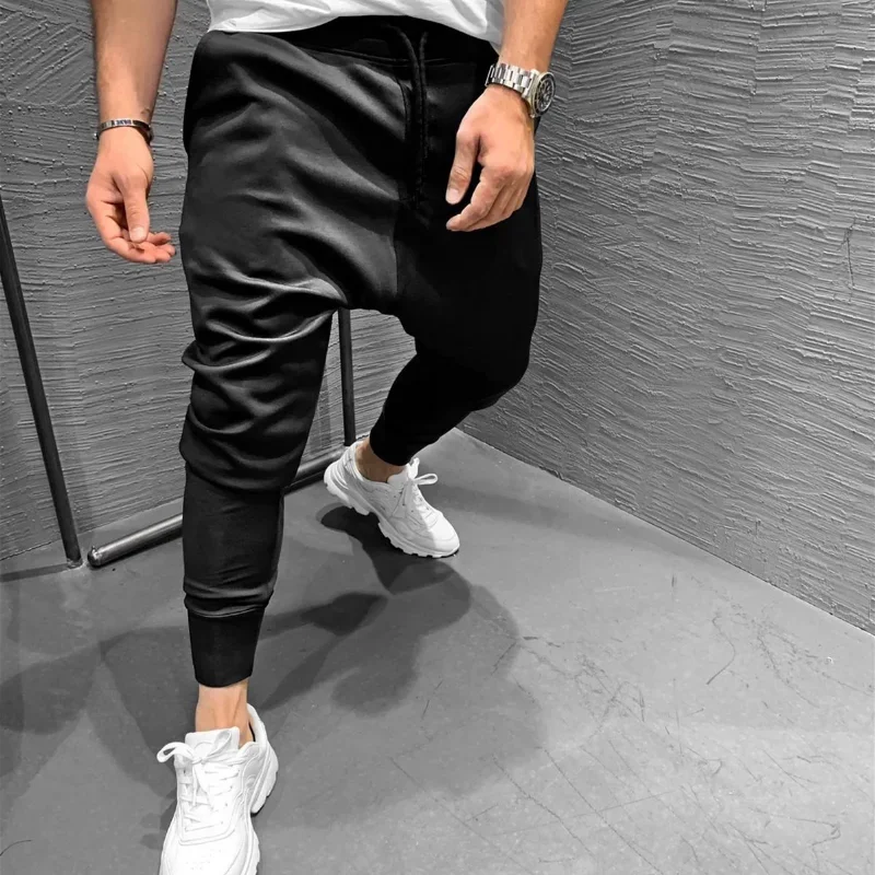 Men Clothing 2023 Men\'s Multi-pocket European and American Jogging Pants Fitness Leisure Slim Elastic Running Sports Pants