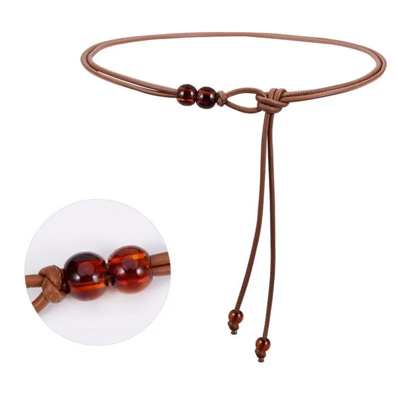 Female Waist Chain Thin Belt Simple Decoration Tie With Dress Long Waist Rope Knotted Vintage Dresses String Waistband