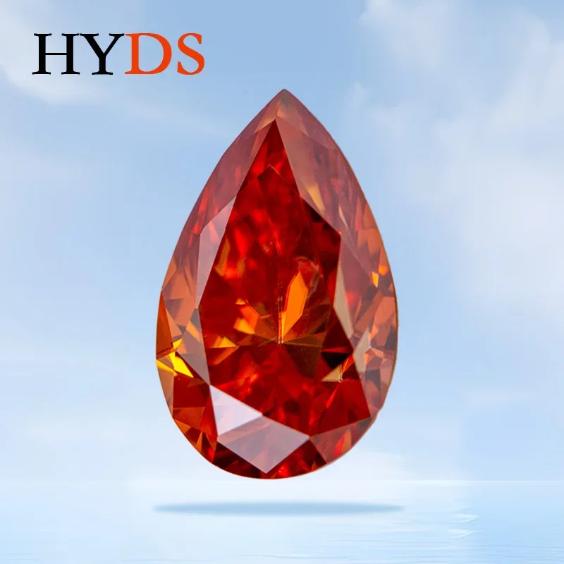 

Moissanite Orange Color VVS1 Pear Shape GRA Certificate Charms for Jewelry DIY Beads Making Necklace Bracelet Earrings Materials