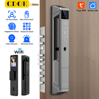 CDOK P8 Tuya WiFi Smart Lock, 21 Languages, Remote Video Intercom, Face Unlock, Black/Gray