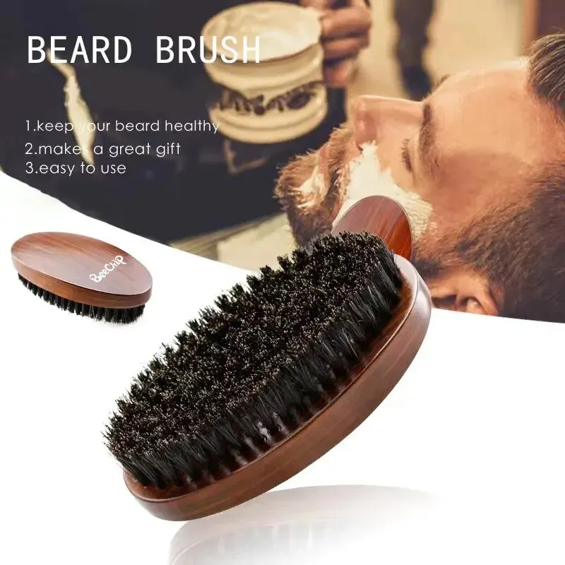 Wood Beard Set Boar Comb Hair Comb Bag Barber Beard Man