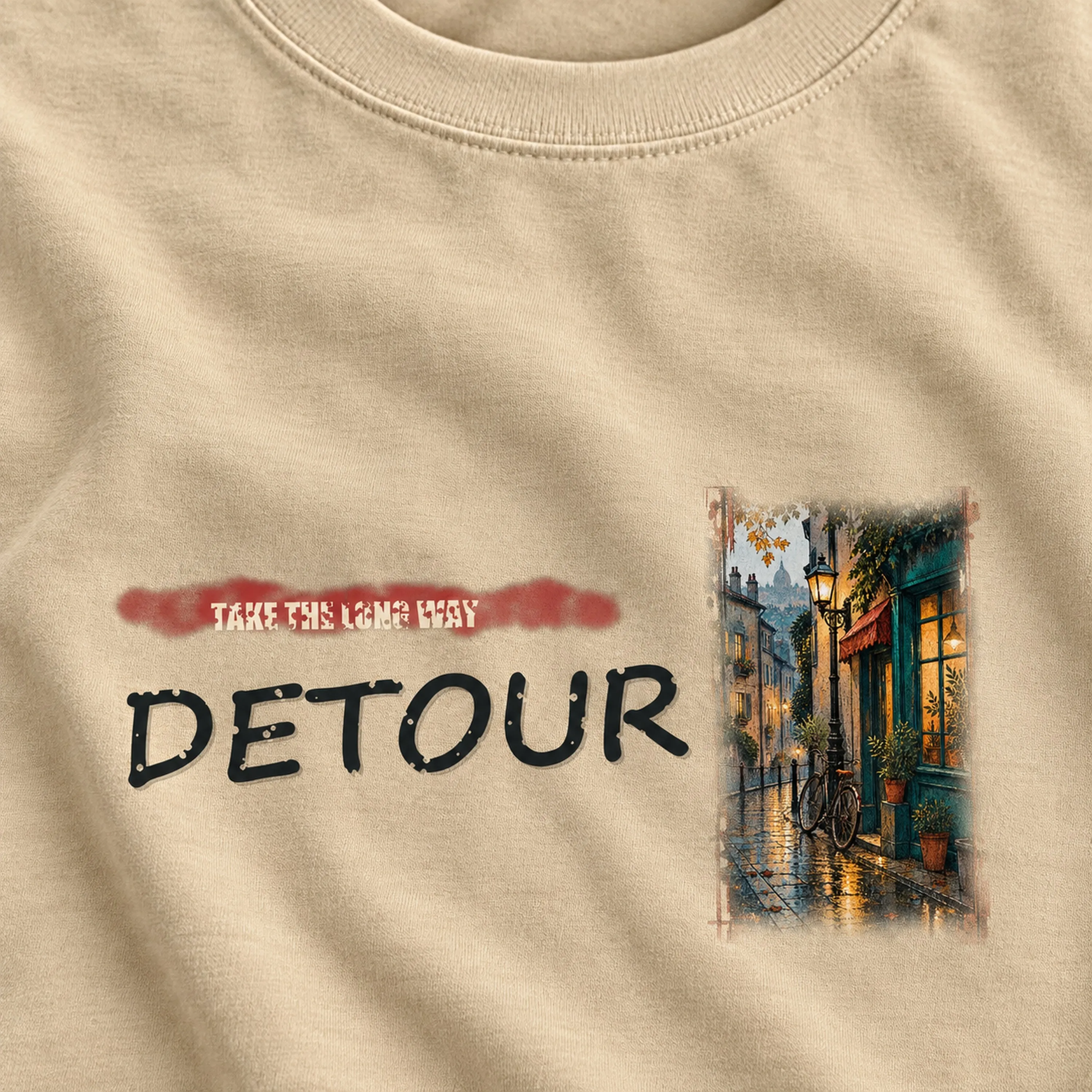 Detour City Notes Collage Cotton T-Shirt